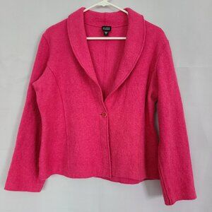 Eileen Fisher Pink wool blend one button blazer sz M